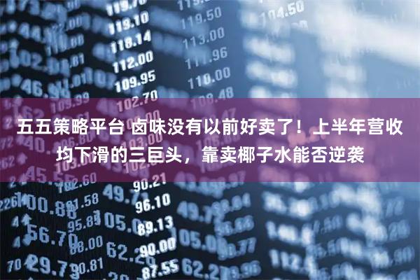 五五策略平台 卤味没有以前好卖了！上半年营收均下滑的三巨头，靠卖椰子水能否逆袭